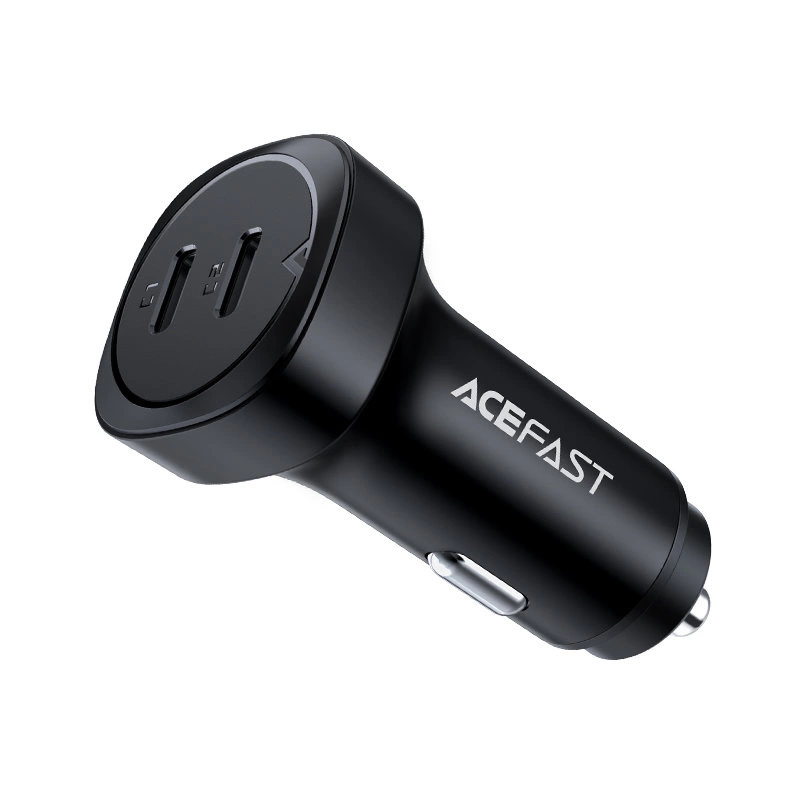Acefast car charger 72W, 2x USB Type C, PPS, Power Delivery, Quick Charge 3.0, AFC, FCP black (B2 black)eng