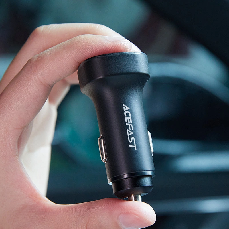 Acefast car charger 72W, 2x USB Type C, PPS, Power Delivery, Quick Charge 3.0, AFC, FCP black (B2 black)eng