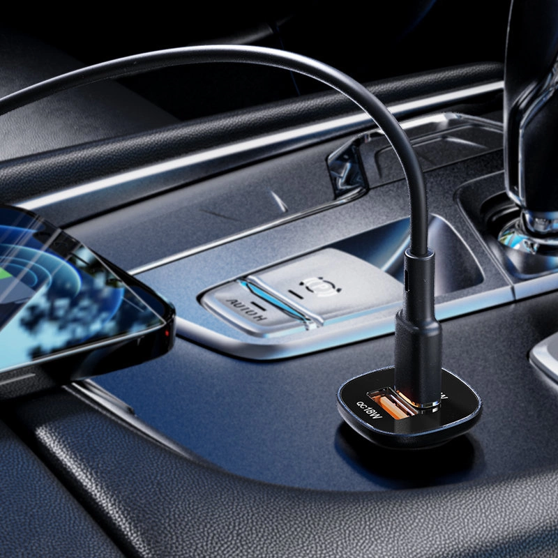 Acefast car charger 38W USB Type C / USB, PPS, Power Delivery, Quick Charge 3.0, AFC, FCP black (B1 black)eng