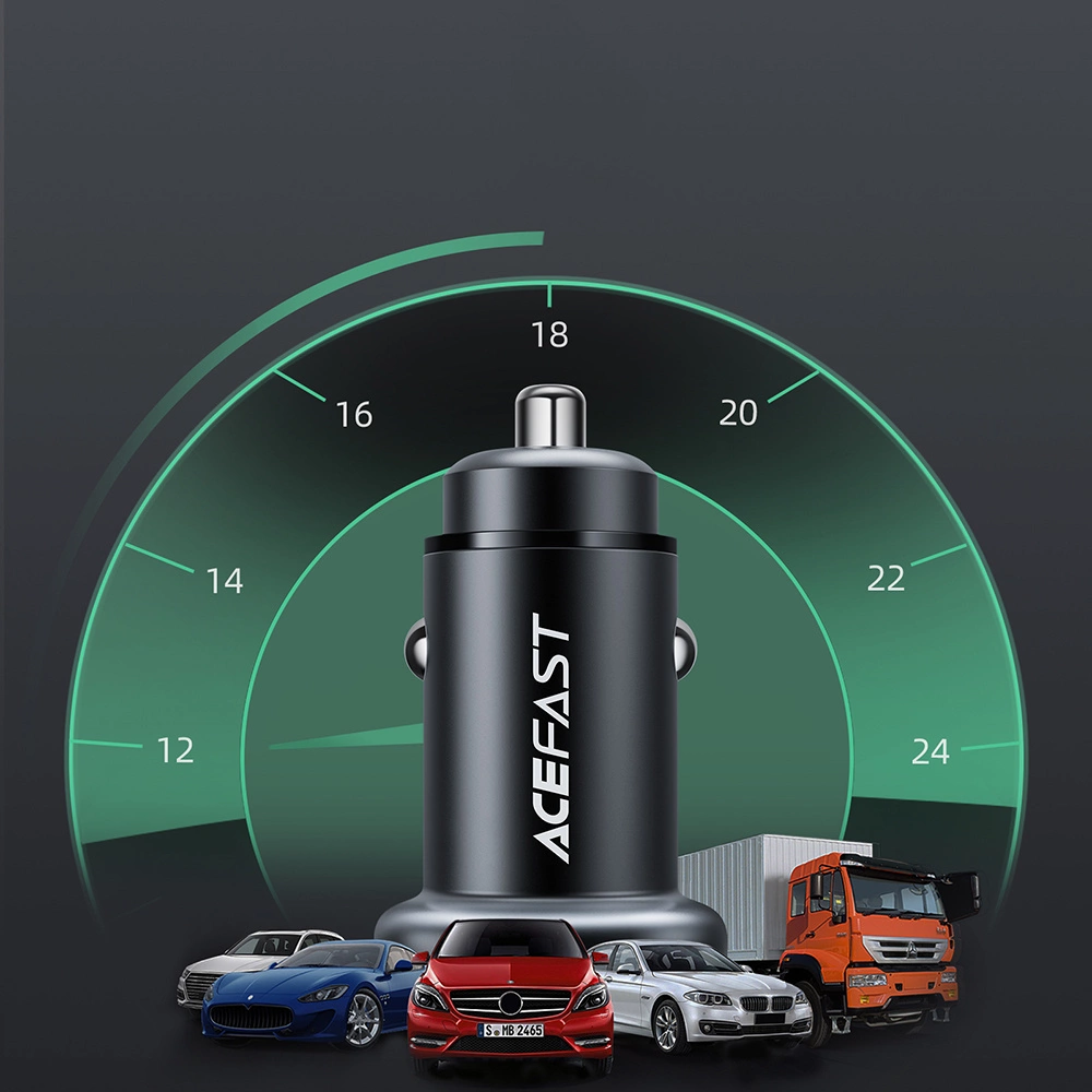 Acefast car charger 38W USB Type C / USB, PPS, Power Delivery, Quick Charge 3.0, AFC, FCP black (B1 black)eng