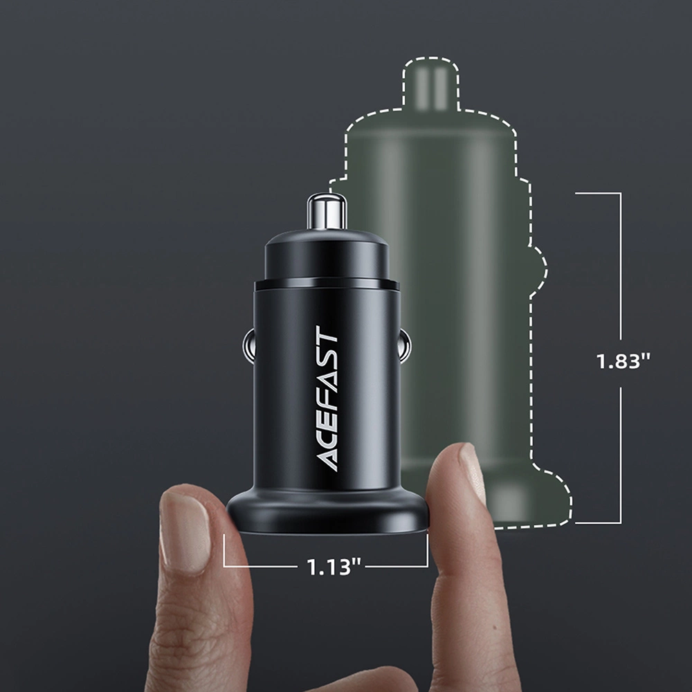 Acefast car charger 38W USB Type C / USB, PPS, Power Delivery, Quick Charge 3.0, AFC, FCP black (B1 black)eng