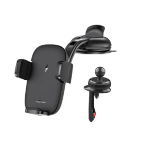 Acefast automatic phone holder for windshield, cockpit and air vent with Qi 15W wireless charger black (D10)eng