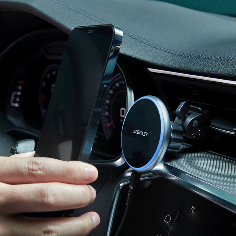 Acefast Qi 15W wireless car charger, magnetic phone holder for air vent, black (D3 black)eng