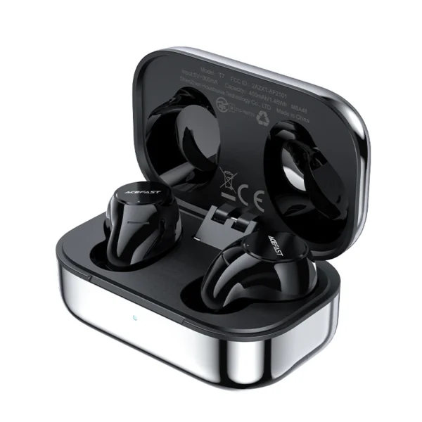 Acefast gaming in-ear wireless headphones TWS Bluetooth 5.2, cVc 8.0, aptX, SBC, AAC, 65ms delay waterproof IPX4 silver (T7 silver)eng
