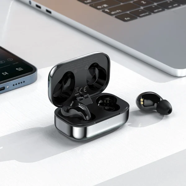 Acefast gaming in-ear wireless headphones TWS Bluetooth 5.2, cVc 8.0, aptX, SBC, AAC, 65ms delay waterproof IPX4 silver (T7 silver)eng
