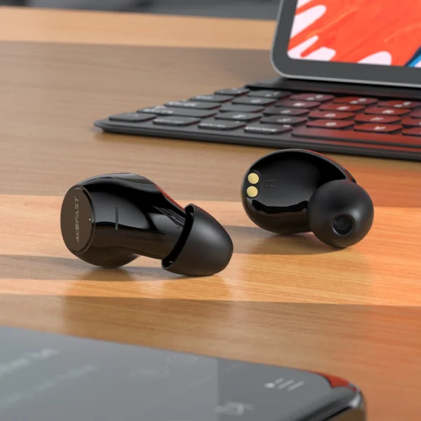 Acefast gaming in-ear wireless headphones TWS Bluetooth 5.2, cVc 8.0, aptX, SBC, AAC, 65ms delay waterproof IPX4 silver (T7 silver)eng