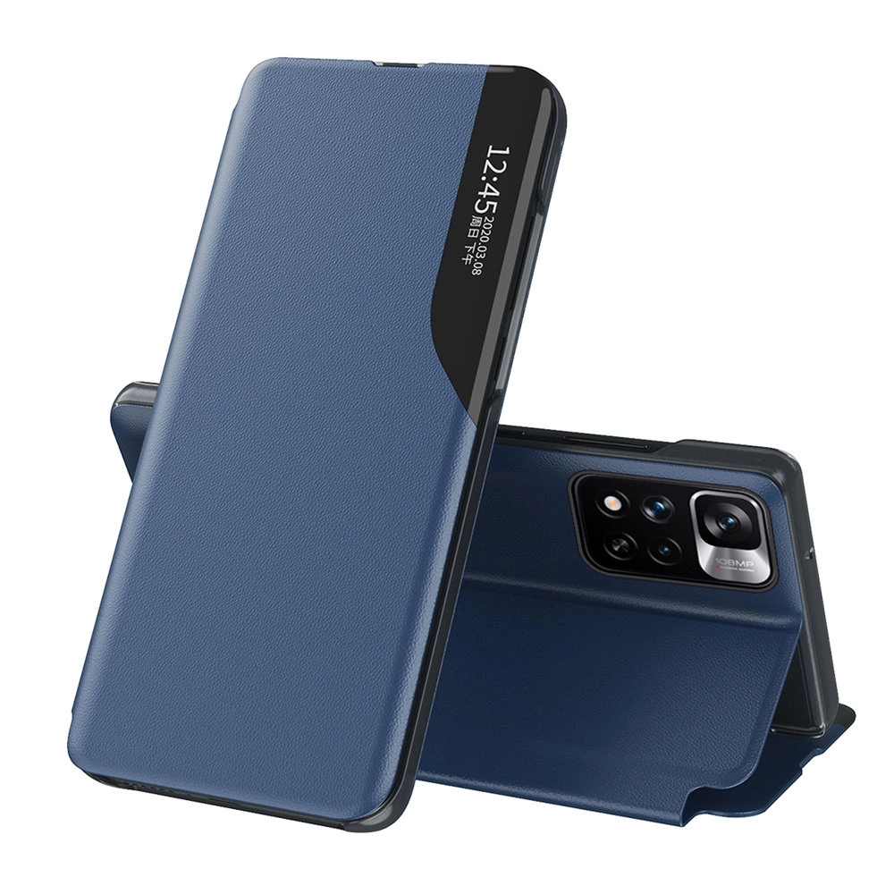 Eco Leather View Case elegant case with flip cover and stand function Xiaomi Redmi Note 11 Pro+ 5G (China) / 11 Pro 5G (China) / Mi11i HyperCharge / Poco X4 NFC 5G blueeng