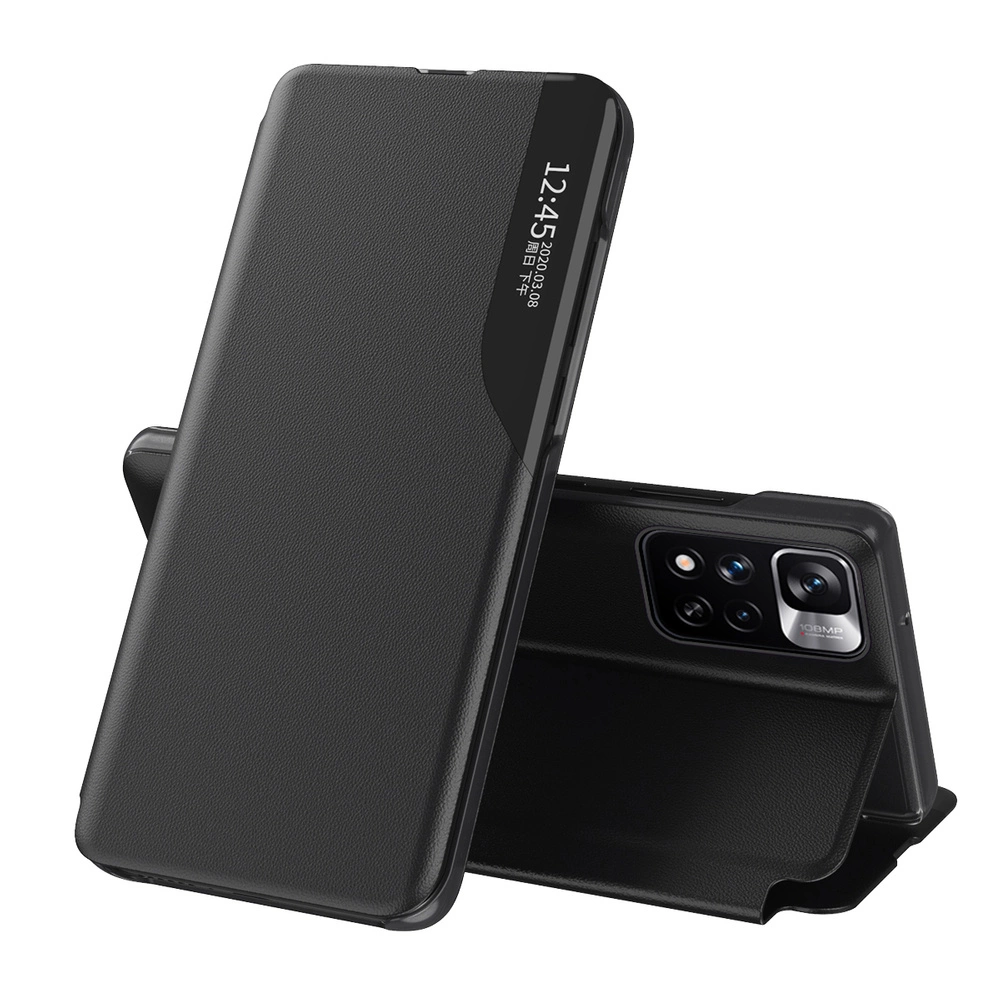 Eco Leather View Case elegant case with flip cover and stand function Xiaomi Redmi Note 11 Pro+ 5G (China) / 11 Pro 5G (China) / Mi11i HyperCharge / Poco X4 NFC 5G blackeng