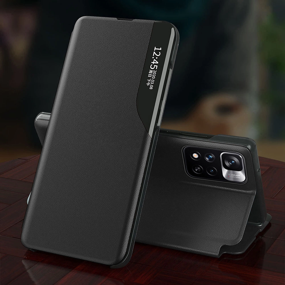 Eco Leather View Case elegant case with flip cover and stand function Xiaomi Redmi Note 11 Pro+ 5G (China) / 11 Pro 5G (China) / Mi11i HyperCharge / Poco X4 NFC 5G blackeng