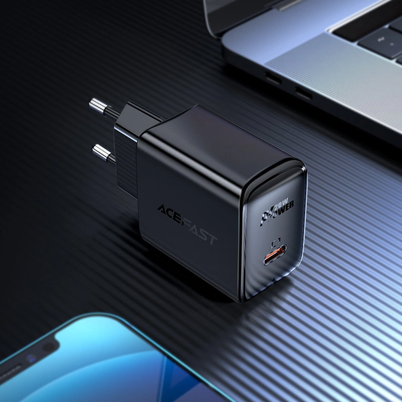 Acefast fast USB Type C 20W Power Delivery charger black (A1 EU black)eng
