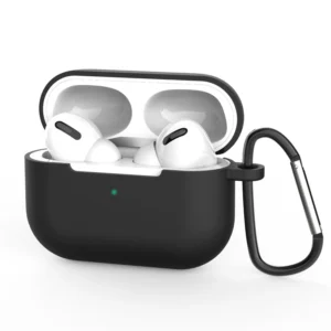 Case for AirPods Pro 2 / AirPods Pro silicone soft case for headphones + keychain lobster clasp pendant black (case D)eng