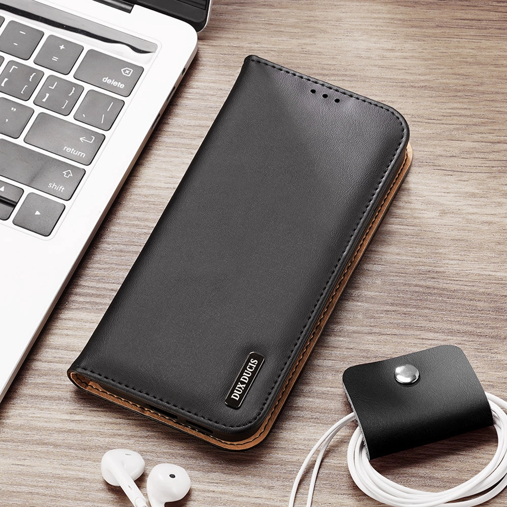 Dux Ducis Hivo Leather Flip Cover Genuine Leather Wallet For Cards And Documents Samsung Galaxy S22 + (S22 Plus) Blackeng