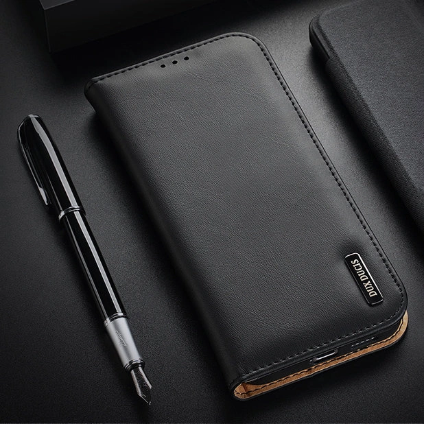 Dux Ducis Hivo Leather Flip Cover Genuine Leather Wallet For Cards And Documents Samsung Galaxy S22 + (S22 Plus) Blackeng