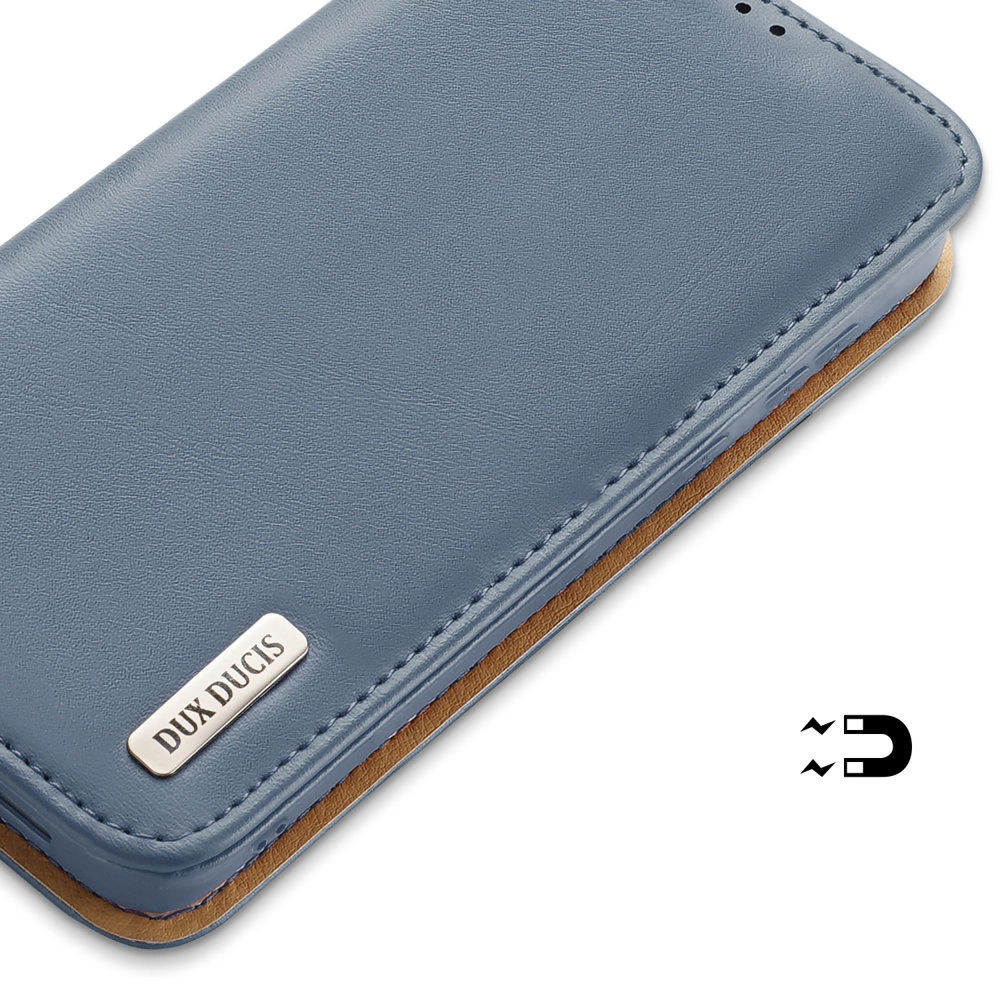 Dux Ducis Hivo Leather Flip Cover Genuine Leather Wallet For Cards And Documents Samsung Galaxy S22 + (S22 Plus) Blueeng