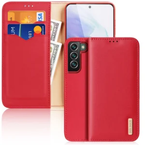 Dux Ducis Hivo Leather Flip Cover Genuine Leather Wallet For Cards And Documents Samsung Galaxy S22 + (S22 Plus) Redeng