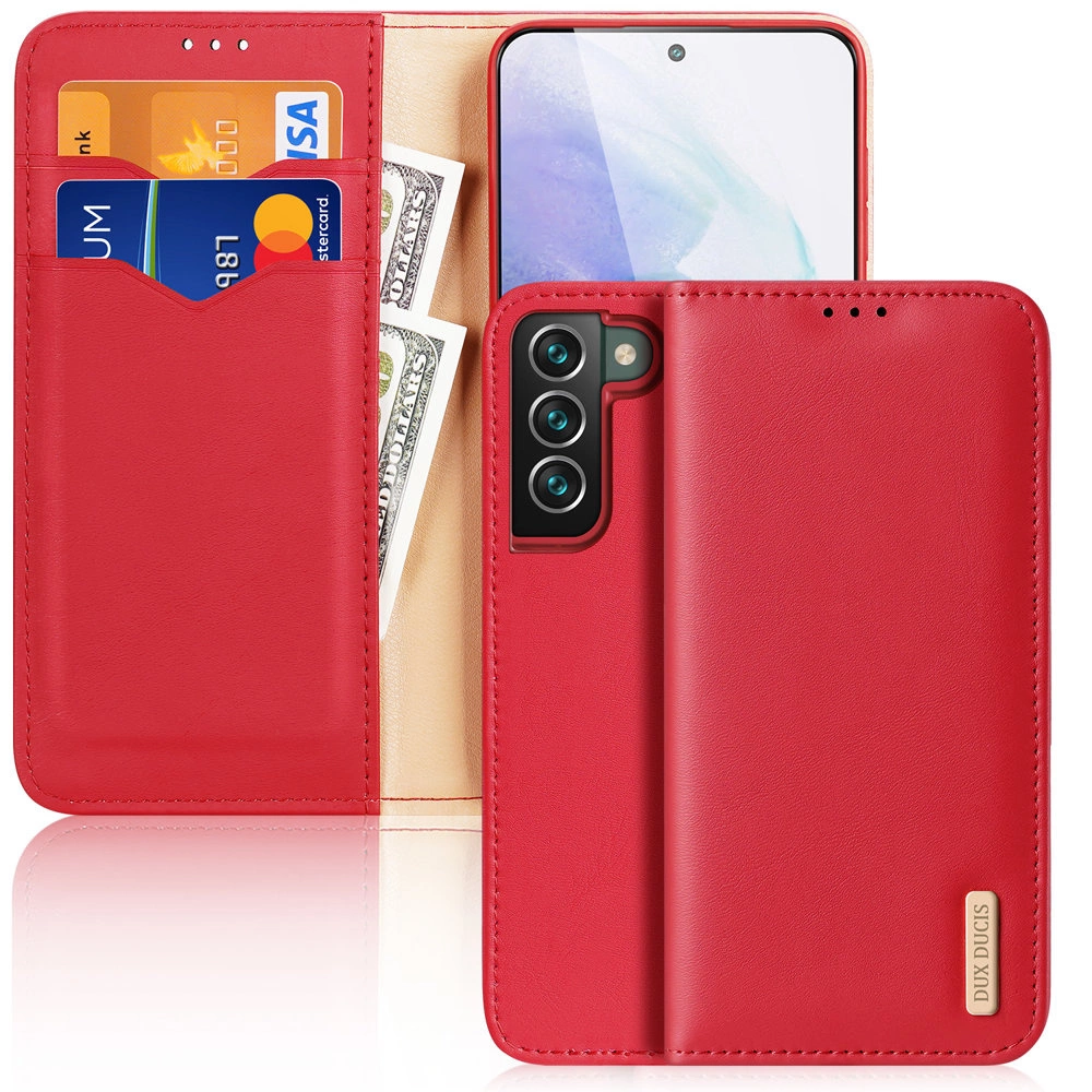 Dux Ducis Hivo Leather Flip Cover Genuine Leather Wallet For Cards And Documents Samsung Galaxy S22 + (S22 Plus) Redeng