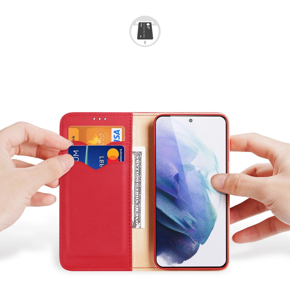 Dux Ducis Hivo Leather Flip Cover Genuine Leather Wallet For Cards And Documents Samsung Galaxy S22 + (S22 Plus) Redeng