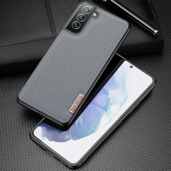 Dux Ducis Fino case is made of nylon material for Samsung Galaxy S22 + (S22 Plus) blueeng