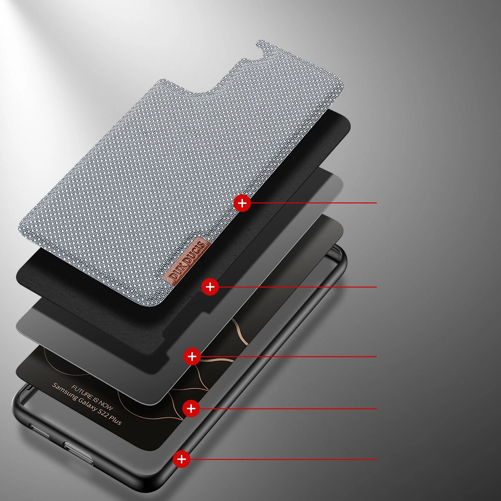 Dux Ducis Fino case is made of nylon material for Samsung Galaxy S22 + (S22 Plus) blueeng