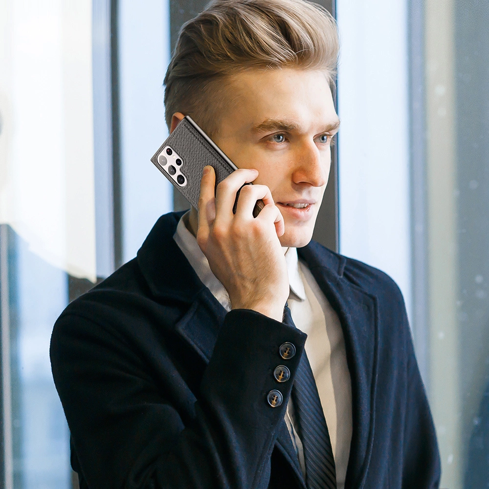 Dux Ducis Fino case is made of nylon material for Samsung Galaxy S22 Ultra blackeng