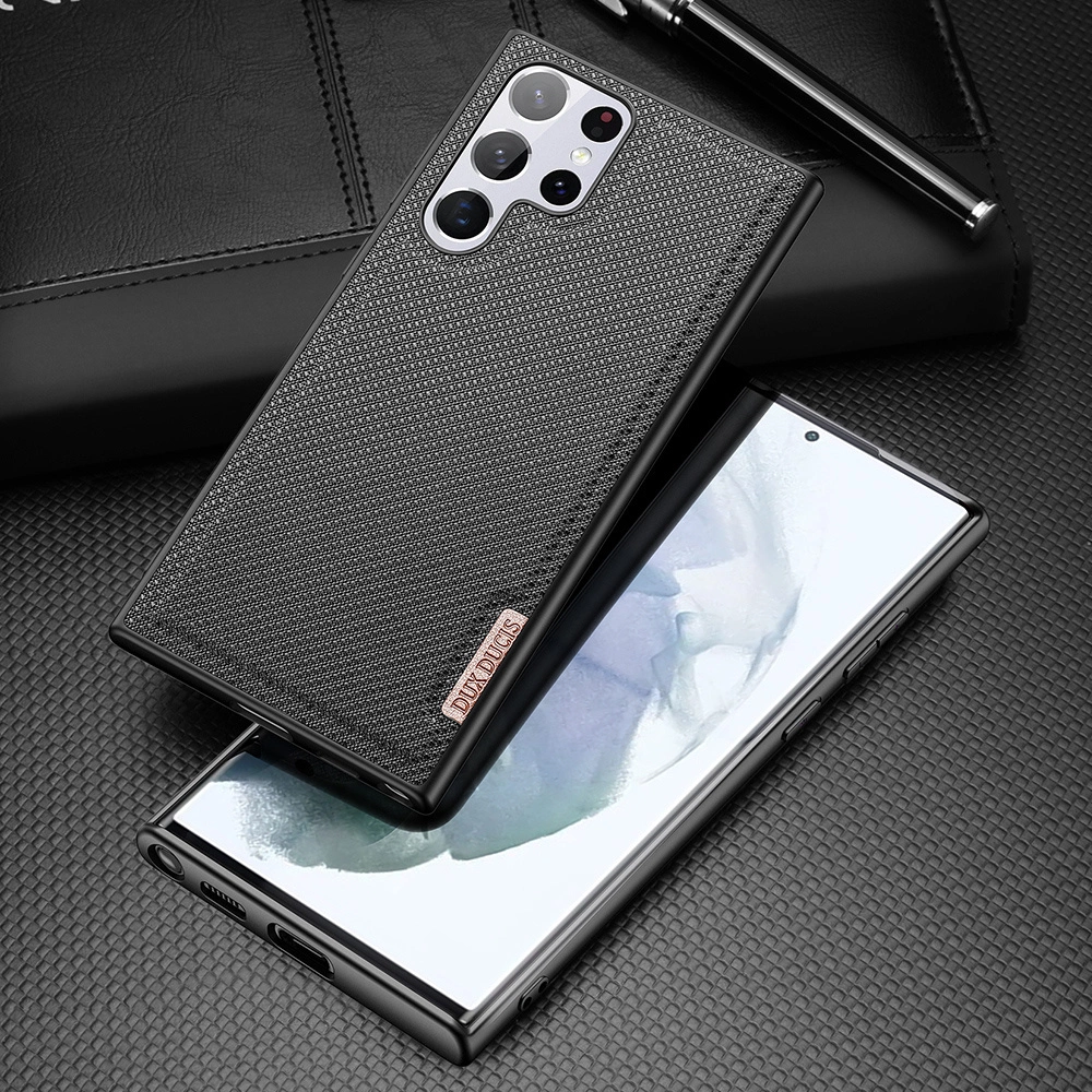 Dux Ducis Fino case is made of nylon material for Samsung Galaxy S22 Ultra blackeng