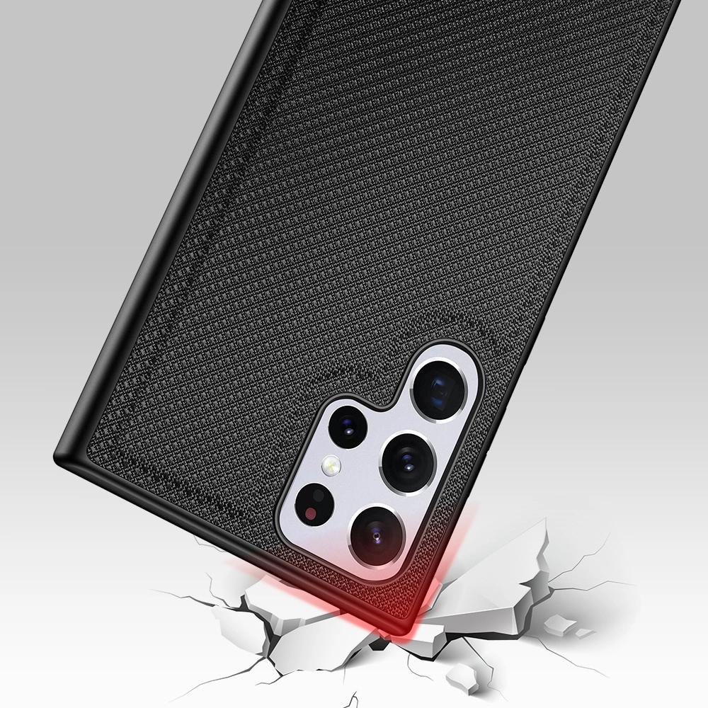 Dux Ducis Fino case is made of nylon material for Samsung Galaxy S22 Ultra blackeng