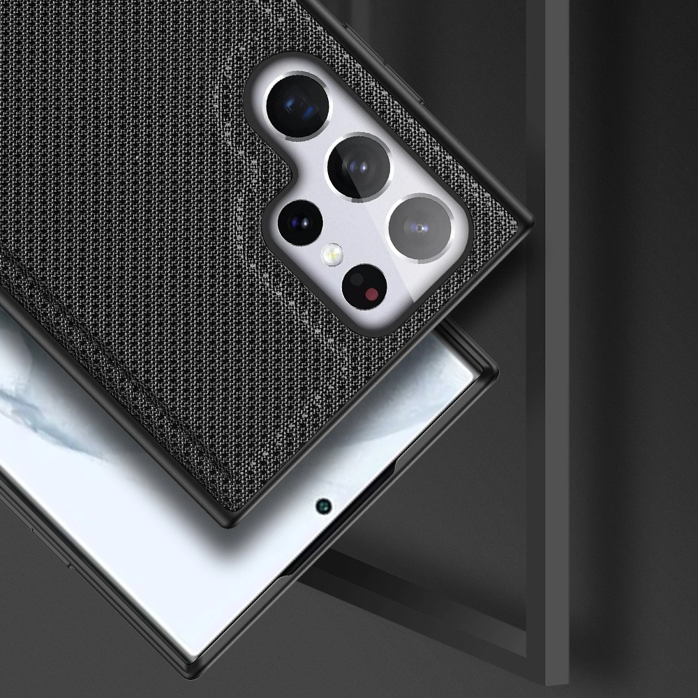 Dux Ducis Fino case is made of nylon material for Samsung Galaxy S22 Ultra blackeng