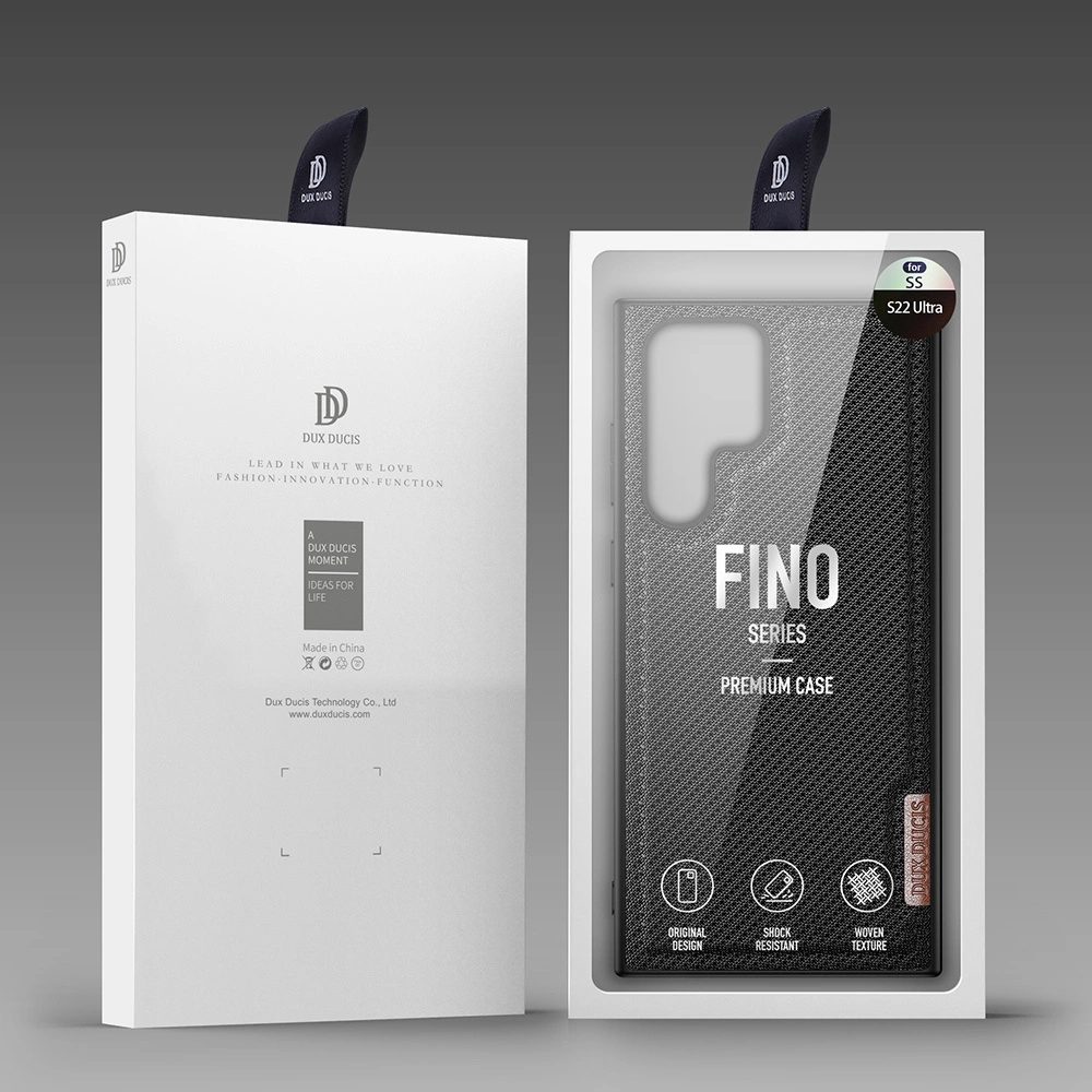 Dux Ducis Fino case is made of nylon material for Samsung Galaxy S22 Ultra blackeng