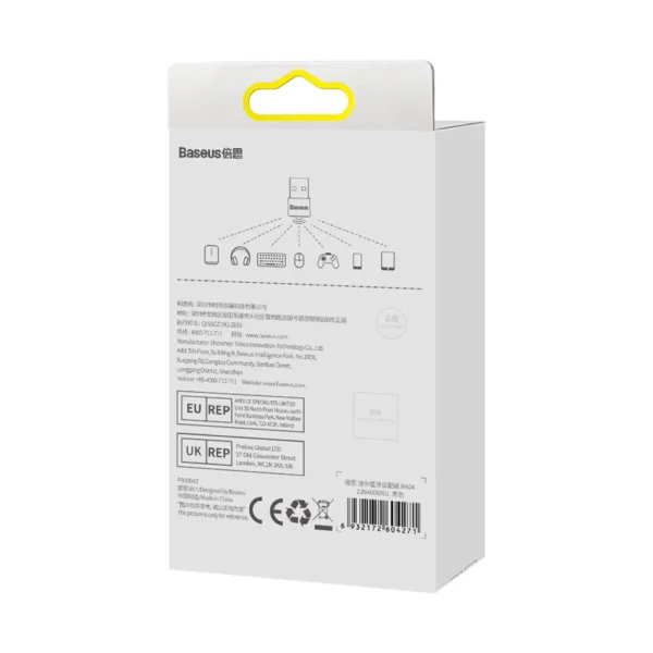 Baseus BA04 mini Bluetooth 5.0 USB adapter receiver transmitter for computer black (ZJBA000001)eng