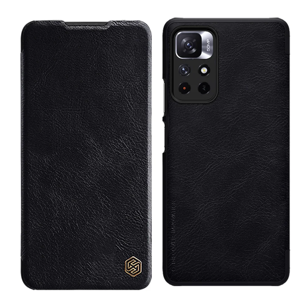 Nillkin Qin Case Flip Case for Xiaomi Redmi Note 11T 5G / 11S 5G / 11 5G (China) / Poco M4 Pro 5G - Blackeng