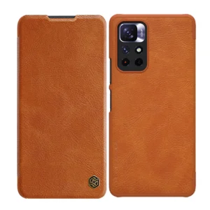 Nillkin Qin Case Case for Xiaomi Redmi Note 11T 5G / Note 11S 5G / Note 11 5G (China) / Poco M4 Pro 5G Camera Cover Holster Cover Flip Case Browneng