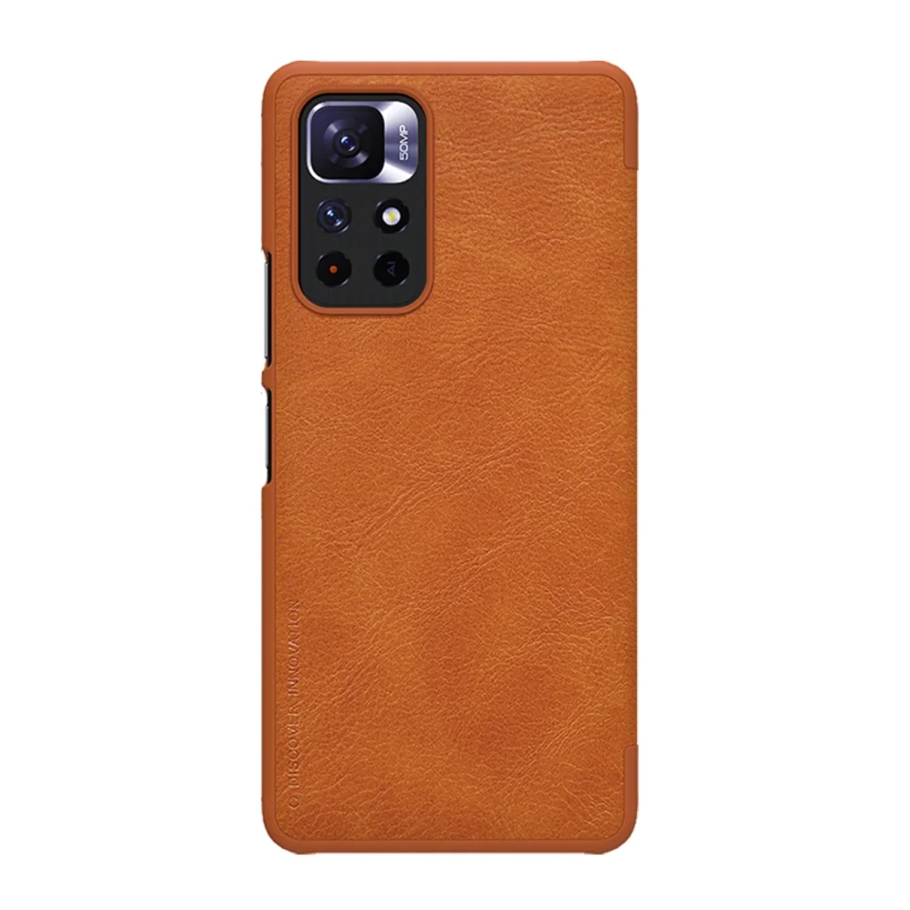 Nillkin Qin Case Case for Xiaomi Redmi Note 11T 5G / Note 11S 5G / Note 11 5G (China) / Poco M4 Pro 5G Camera Cover Holster Cover Flip Case Browneng