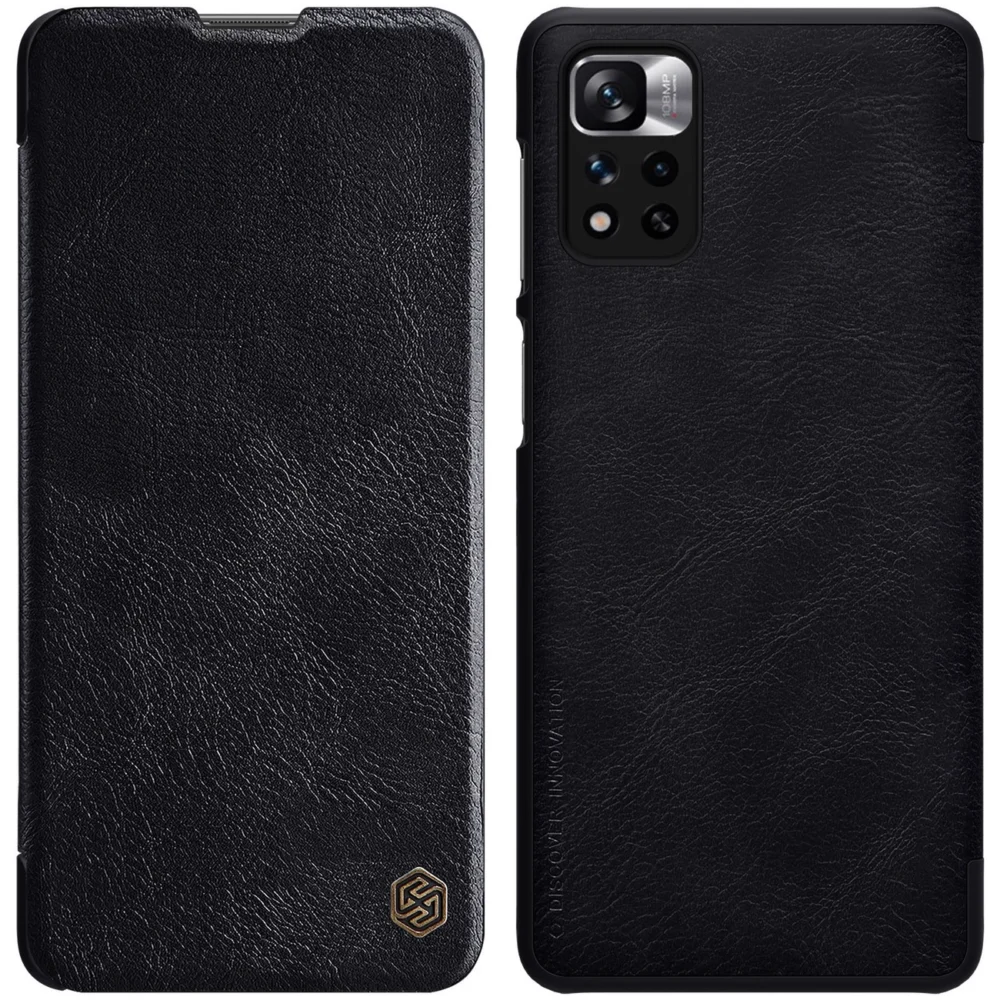 Nillkin Qin Case Case for Xiaomi Redmi Note 11 Pro+ (China) / Redmi Note 11 Pro (China) / Mi11i HyperCharge Camera Protector Holster Cover Flip Case Blackeng