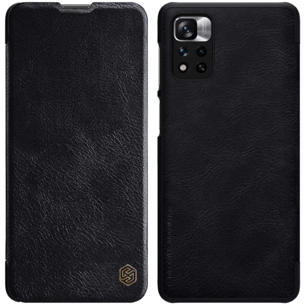 Nillkin Qin Case Case for Xiaomi Redmi Note 11 Pro+ (China) / Redmi Note 11 Pro (China) / Mi11i HyperCharge Camera Protector Holster Cover Flip Case Blackeng