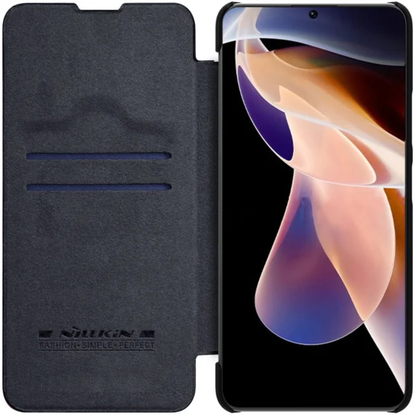 Nillkin Qin Case Case for Xiaomi Redmi Note 11 Pro+ (China) / Redmi Note 11 Pro (China) / Mi11i HyperCharge Camera Protector Holster Cover Flip Case Blackeng