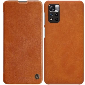 Nillkin Qin Case Case for Xiaomi Redmi Note 11 Pro+ (China) / Redmi Note 11 Pro (China) / Mi11i HyperCharge Camera Protector Holster Cover Flip Case Browneng