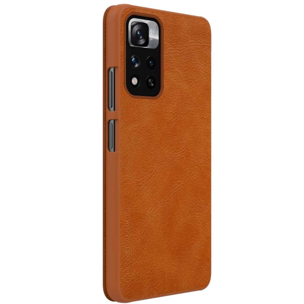 Nillkin Qin Case Case for Xiaomi Redmi Note 11 Pro+ (China) / Redmi Note 11 Pro (China) / Mi11i HyperCharge Camera Protector Holster Cover Flip Case Browneng