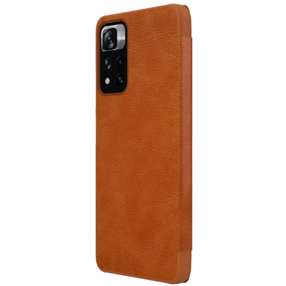 Nillkin Qin Case Case for Xiaomi Redmi Note 11 Pro+ (China) / Redmi Note 11 Pro (China) / Mi11i HyperCharge Camera Protector Holster Cover Flip Case Browneng