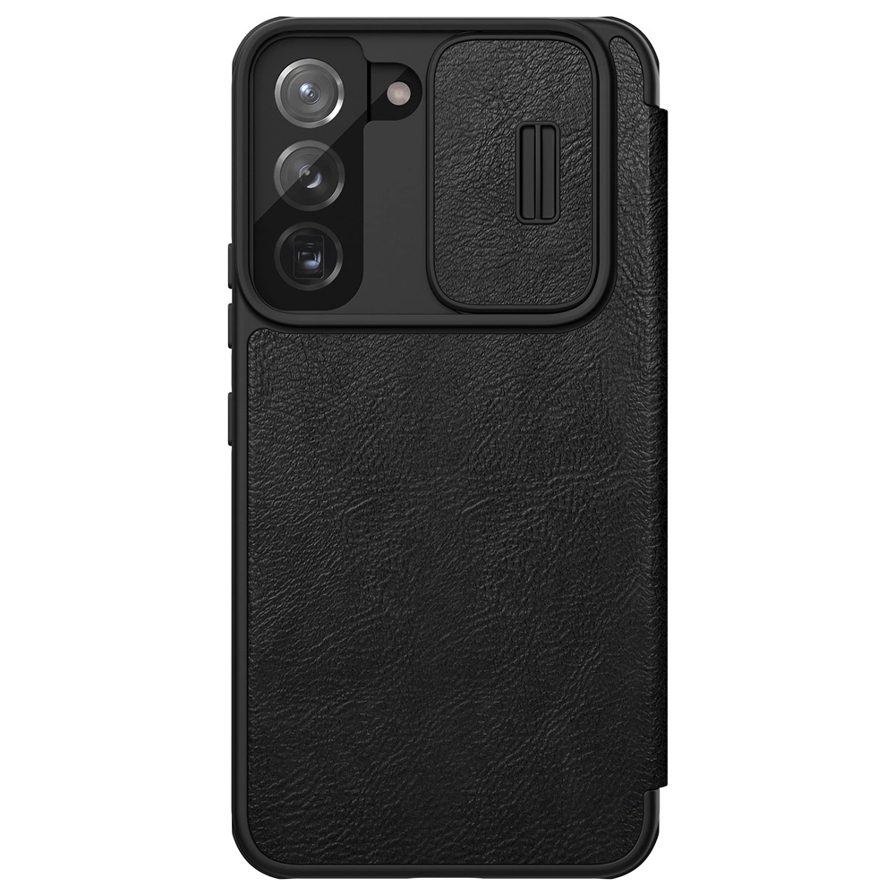 Nillkin Qin Leather Pro Case Case for Samsung Galaxy S22+ (S22 Plus) Camera Protector Holster Cover Flip Case Blackeng