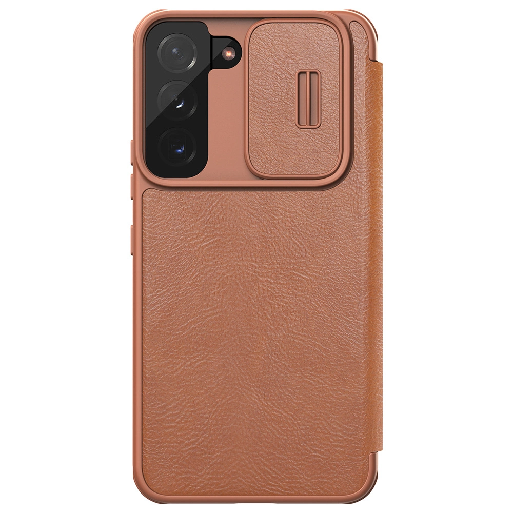 Nillkin Qin Leather Pro Case Case for Samsung Galaxy S22+ (S22 Plus) Camera Protector Holster Cover Flip Case Browneng