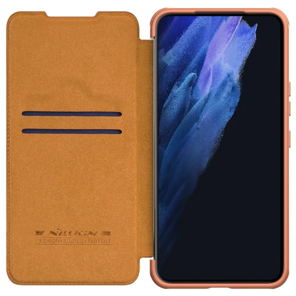 Nillkin Qin Leather Pro Case Case for Samsung Galaxy S22+ (S22 Plus) Camera Protector Holster Cover Flip Case Browneng