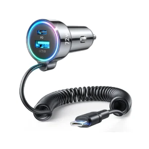 Joyroom JR-CL07 72W 3in1 Car Charger with 1.6m USB-C Cable – Blackeng