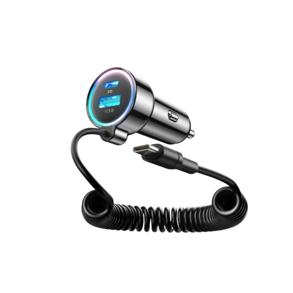 Joyroom JR-CL07 72W 3in1 Car Charger with 1.6m USB-C Cable – Blackeng