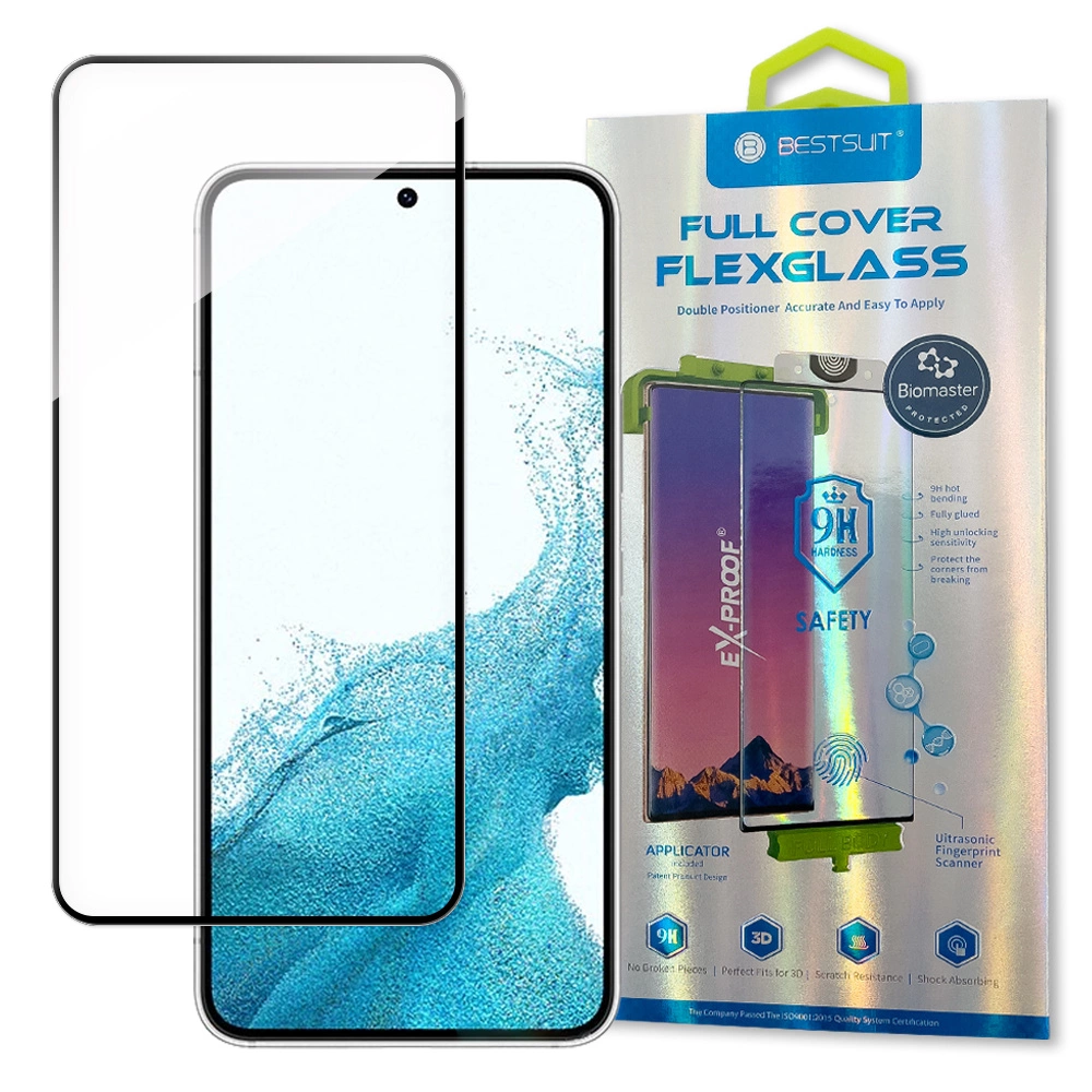 Bestsuit 3D Edge Nano Flexi Glass Glass Film Full Screen Tempered Glass With Frame For Samsung Galaxy S22 Transparenteng