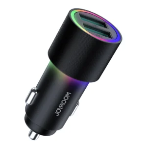 Joyroom car charger 2 x USB with backlight 24W black (JR-CL10)eng