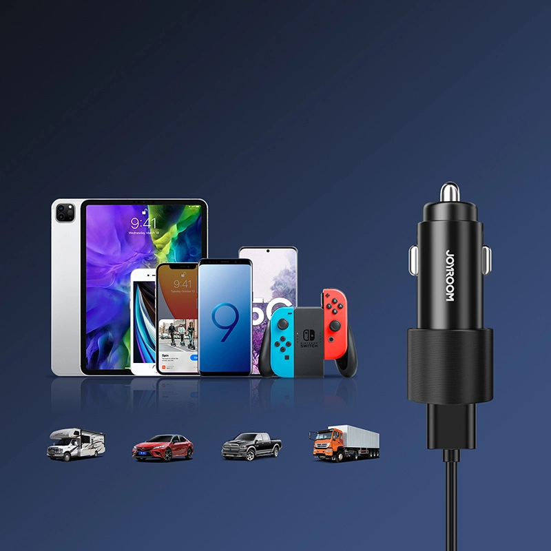 Joyroom car charger 2 x USB with backlight 24W black (JR-CL10)eng