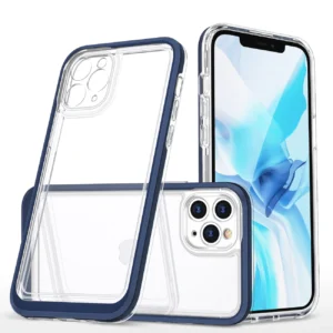 Clear 3in1 case for iPhone 11 Pro blue frame gel covereng