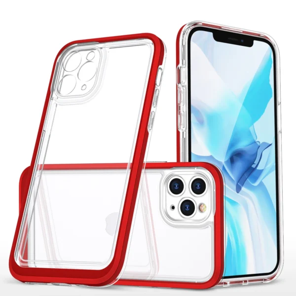 Clear 3in1 case for iPhone 11 Pro frame cover gel redeng