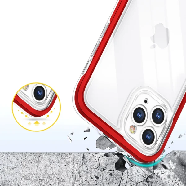 Clear 3in1 case for iPhone 11 Pro frame cover gel redeng