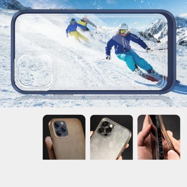 Clear 3in1 case for iPhone 11 Pro Max blue frame gel covereng